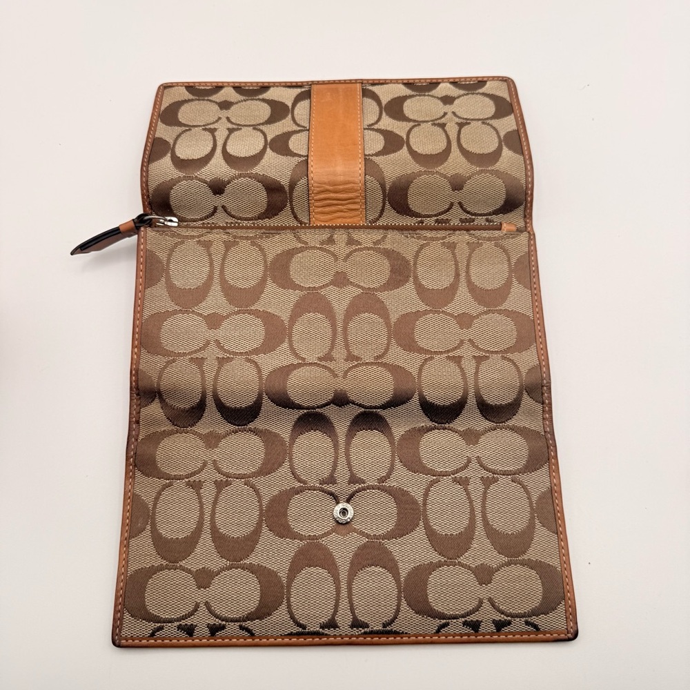 Coach Signature Canvas Crossbody Bag & Wallet Set Brown Tan Leather Y2K Vibes - Picture 9 of 16